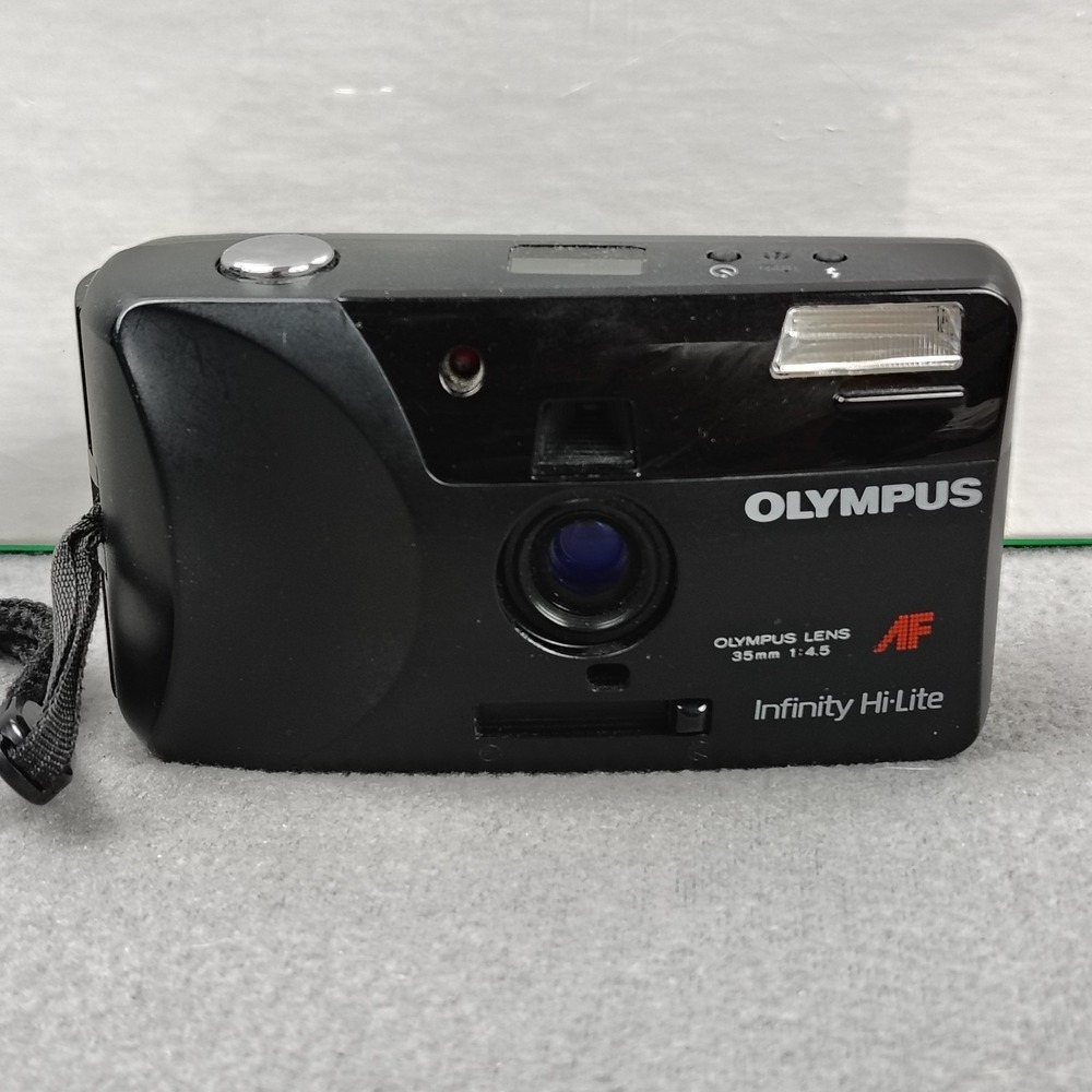 Olympus Infinity Hi-Lite 35mm AF Film Camera Black Vintage Japan Working Tested